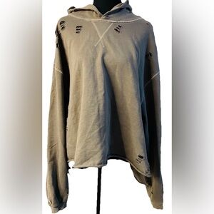 Gray Chelsea Deboer Lily & Lottie Distressed Hoodie Size XL